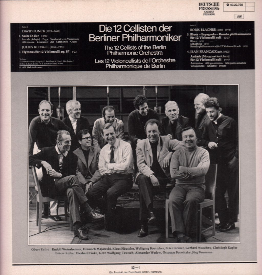 david funck julius klengel boris blacher jean francaix - 12 Cellisten Der Berliner Philharmoniker - Lp