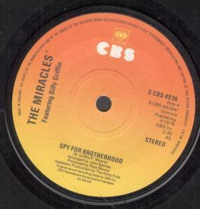 Miracles Featuring Billy Griffin - Spy For Brotherhood - 7 Inch