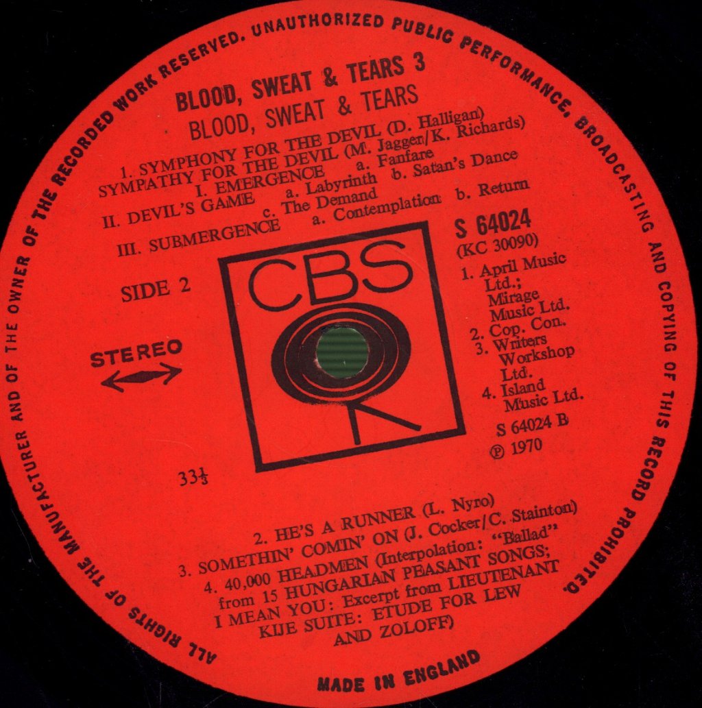 Blood Sweat And Tears - 3 - Lp