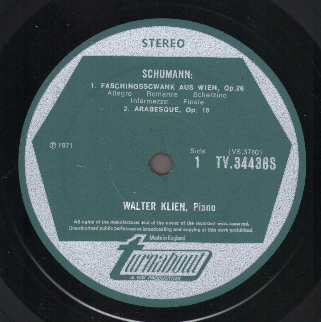 Walter Klien - Schumann - Faschingsschwank / Papillons / Arabesque / Kinderscenen - Lp