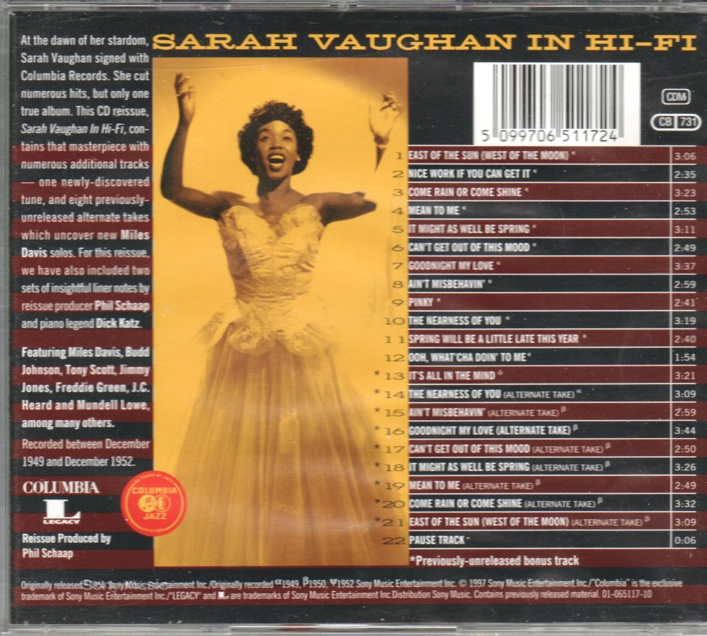 Sarah Vaughan - In Hi Fi - Cd