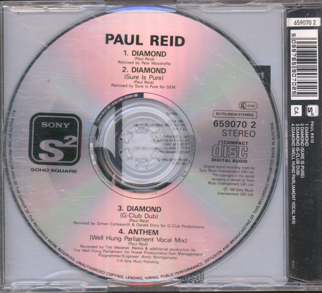 Paul Reid - Diamond / Anthem - Cd
