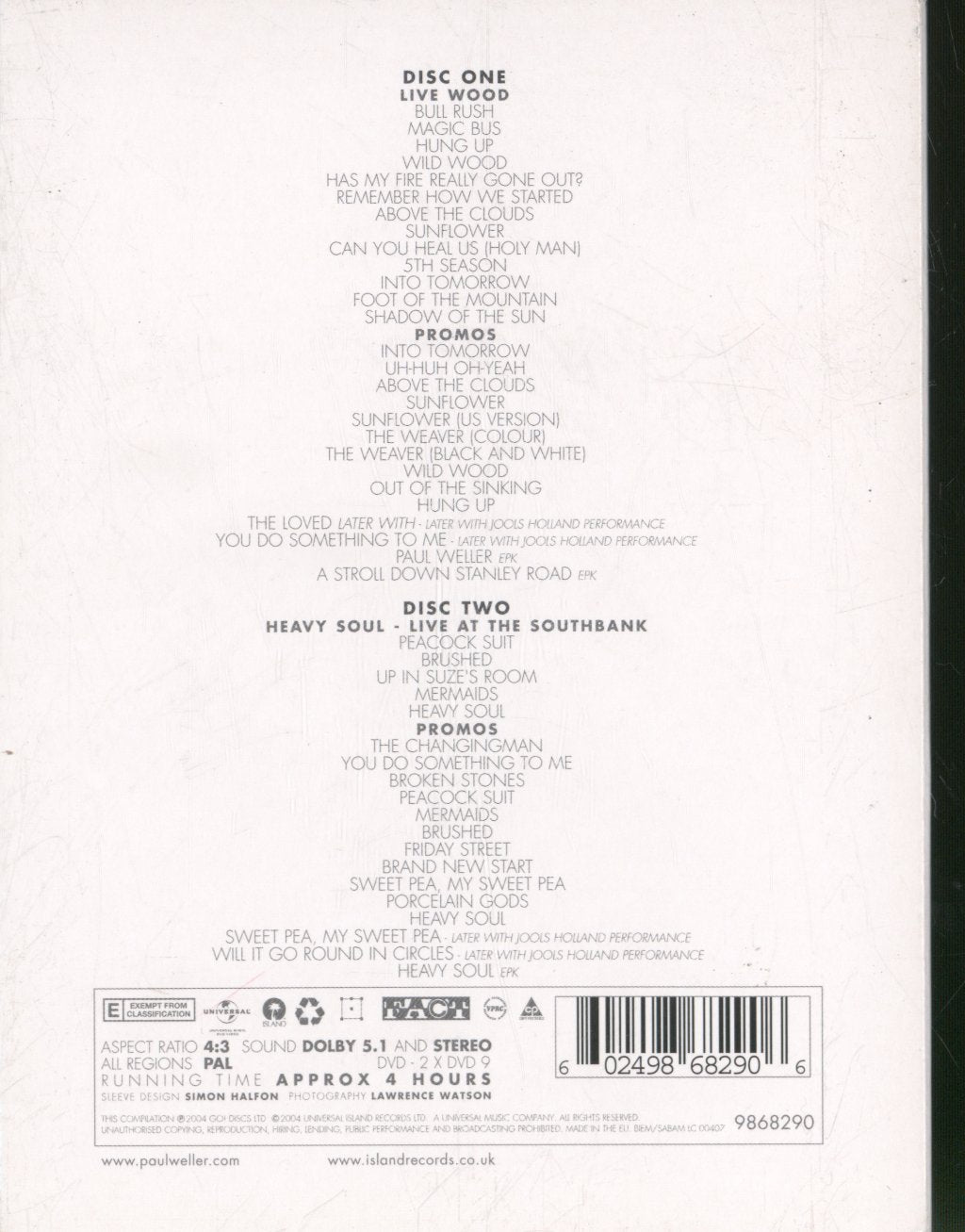 Paul Weller - Modern Classics On Film 90-01 - Double Dvd