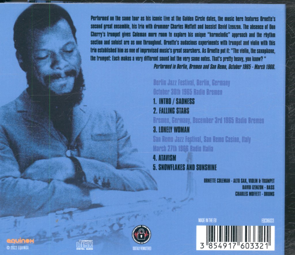 Ornette Coleman Trio - Live 1965/66 - Cd