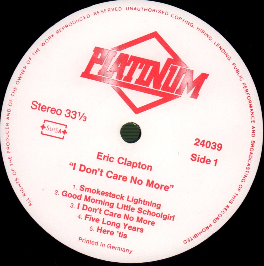 Eric Clapton - I Don't Care No More - Lp