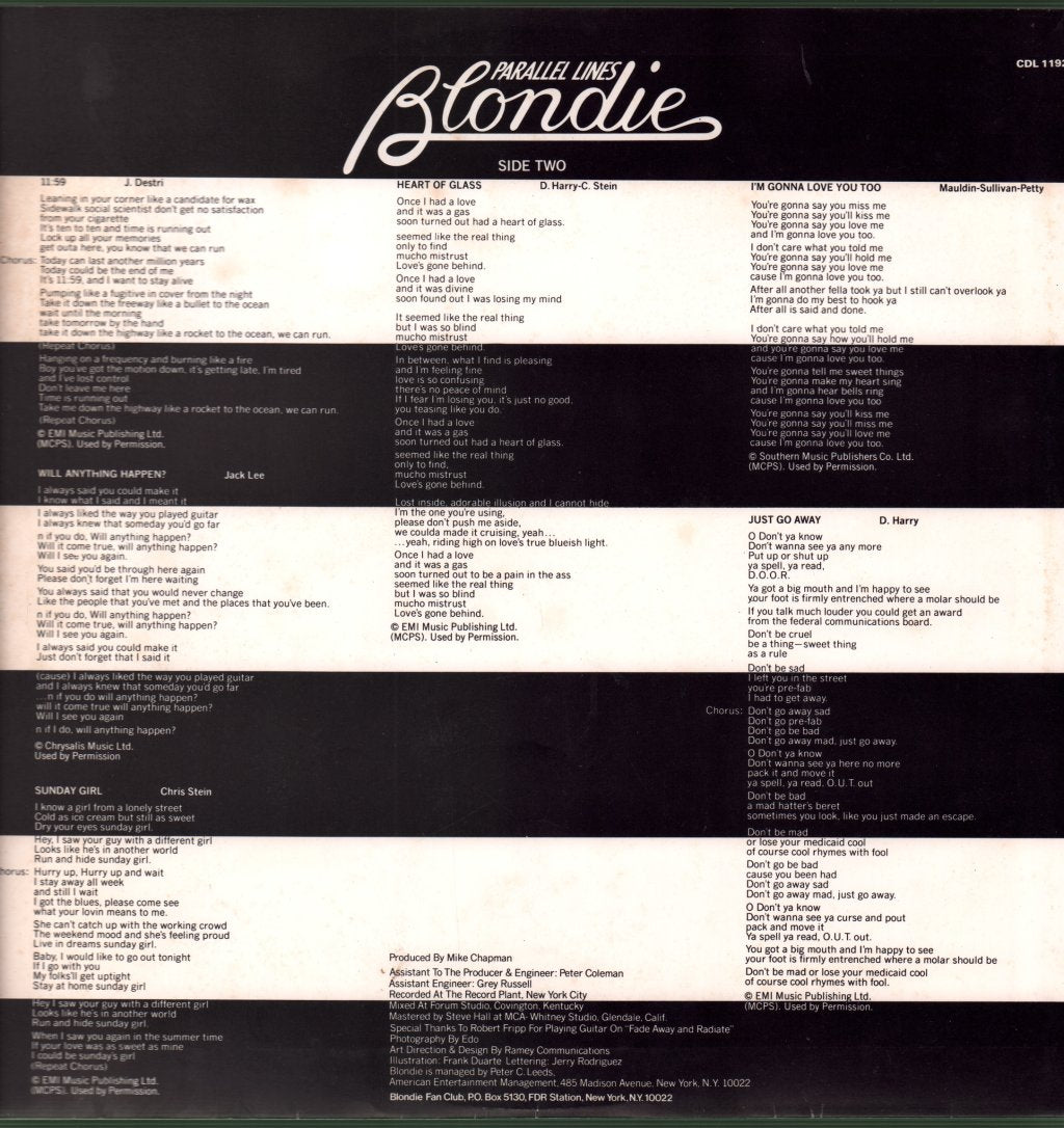 Blondie - Parallel Lines - Lp