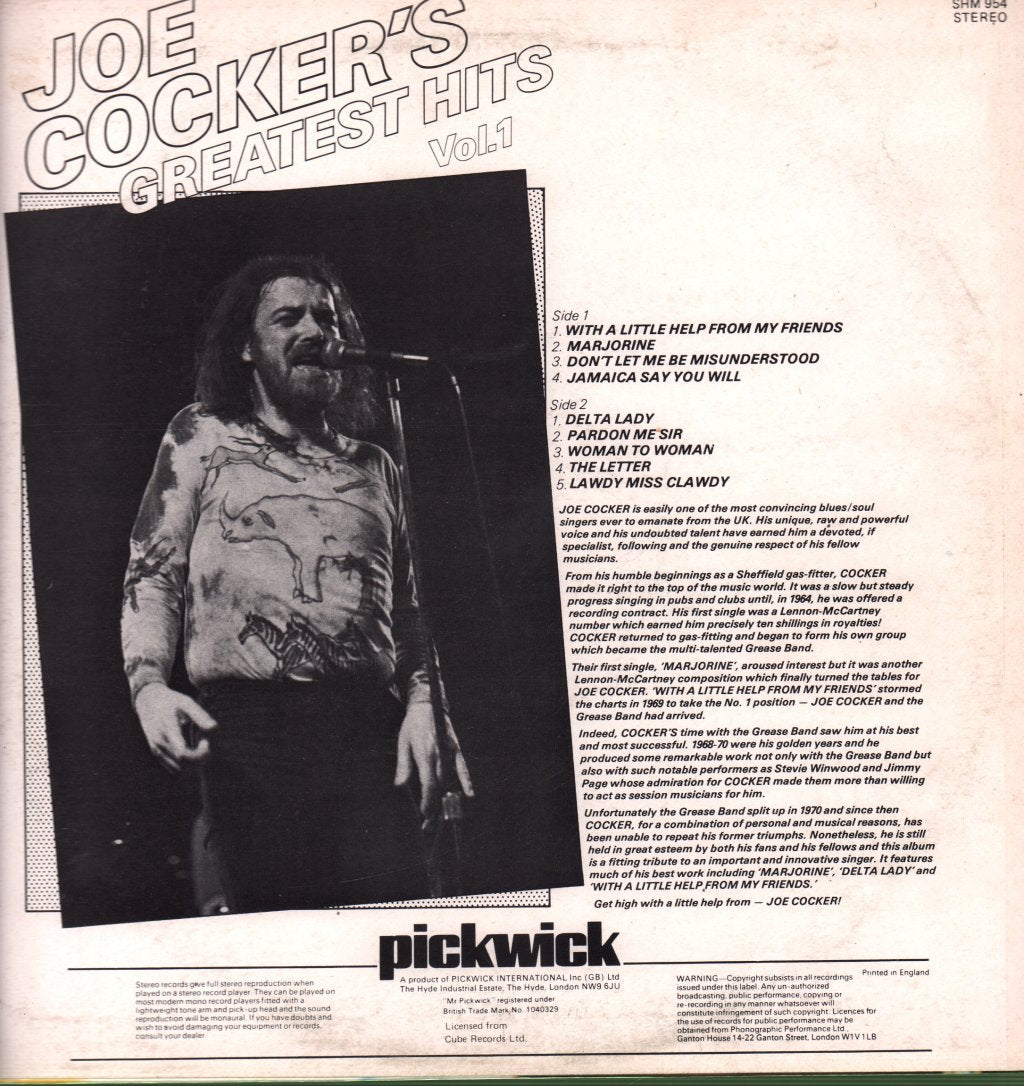 Joe Cocker - Greatest Hits Vol. 1 - Lp