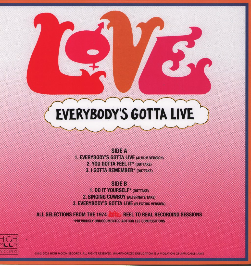 Love - Everybody's Gotta Live - 12 Inch