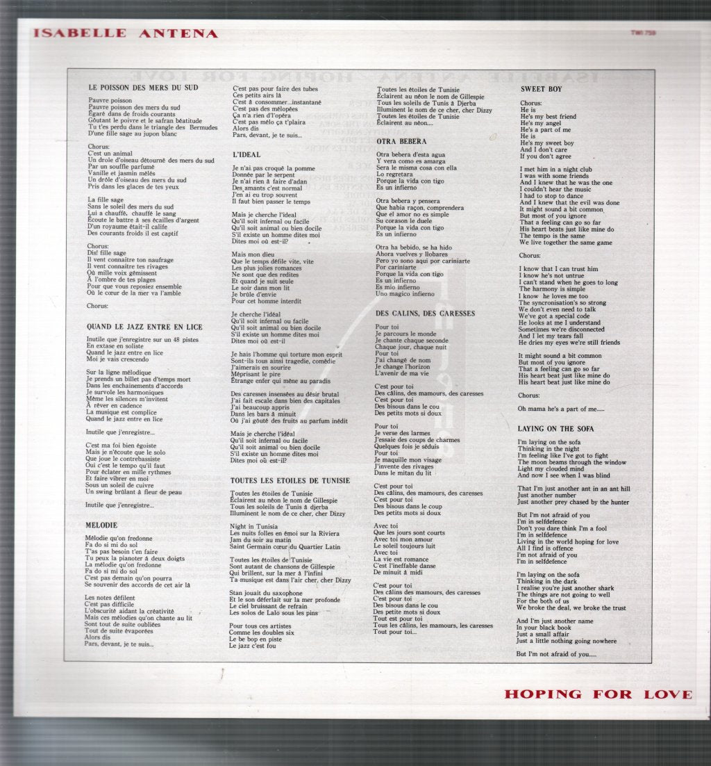 Isabelle Antena - Hoping For Love - Lp