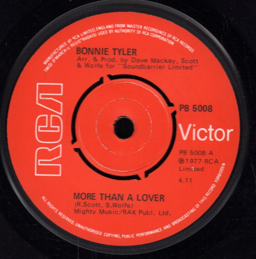 Bonnie Tyler - More Than A Lover - 7 Inch