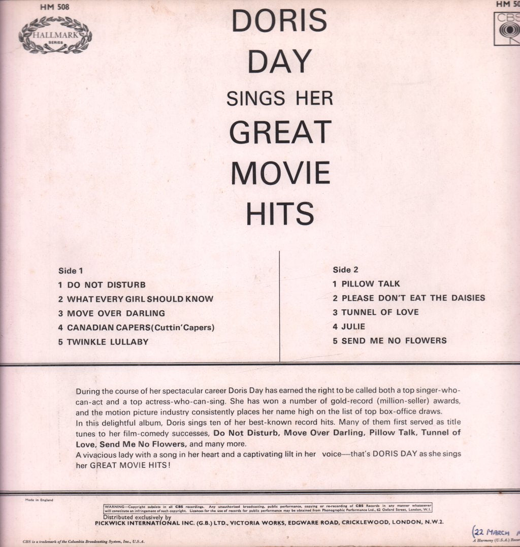 Doris Day - Great Movie Hits - Lp