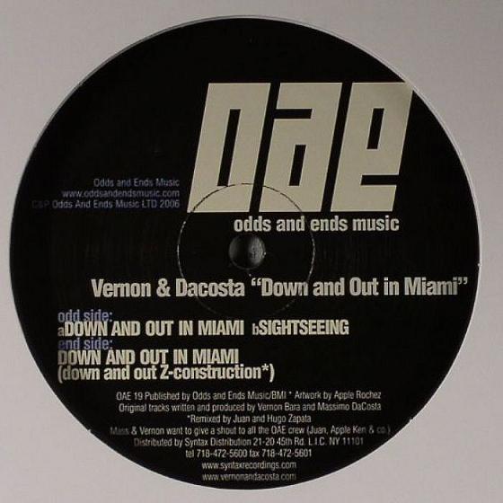 Vernon & DaCosta - Down And Out In Miami - 12 Inch