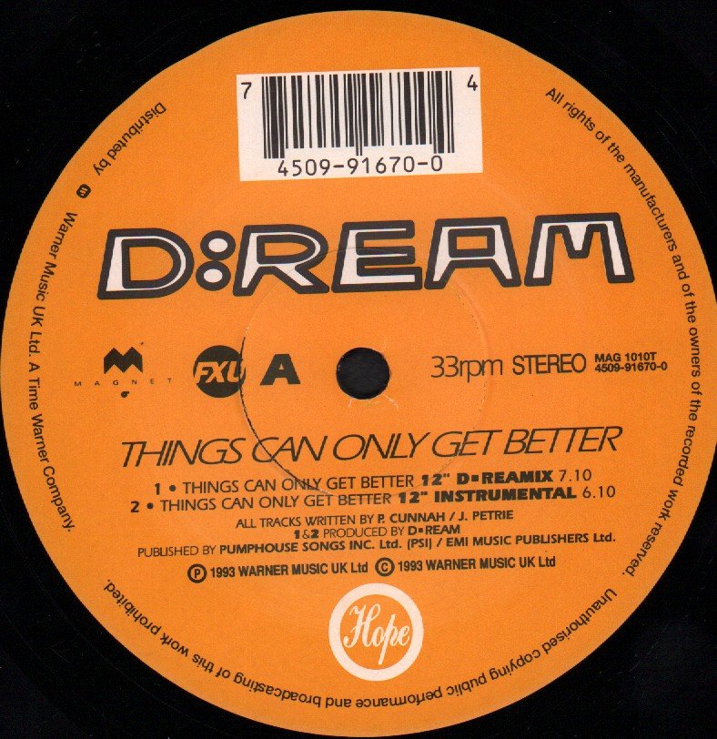 D:Ream - Things Can Only Get Better - 12 Inch