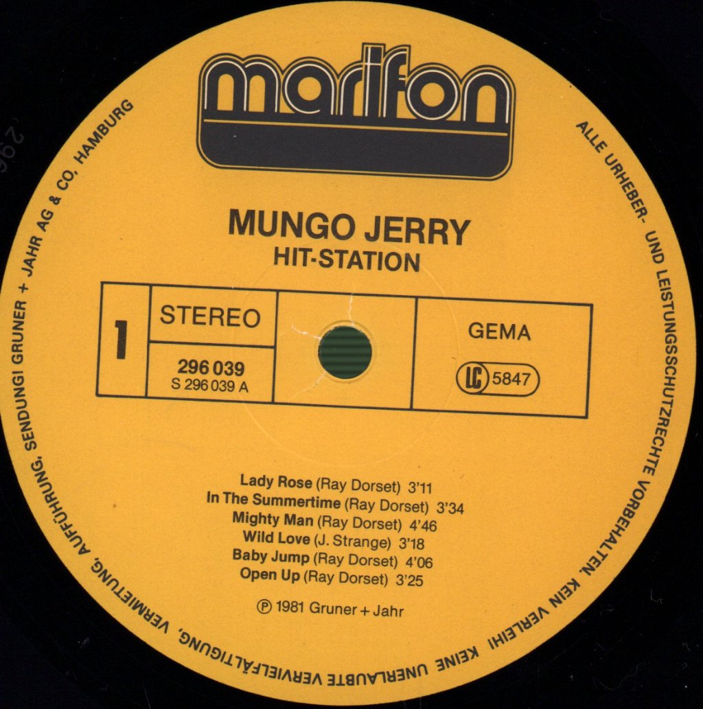 Mungo Jerry - Hit-Station - Lp
