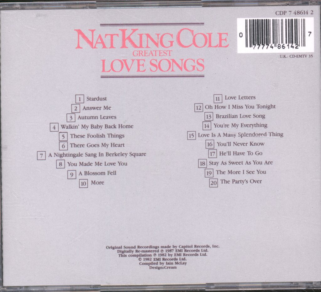 Nat King Cole - Greatest Love Songs - Cd