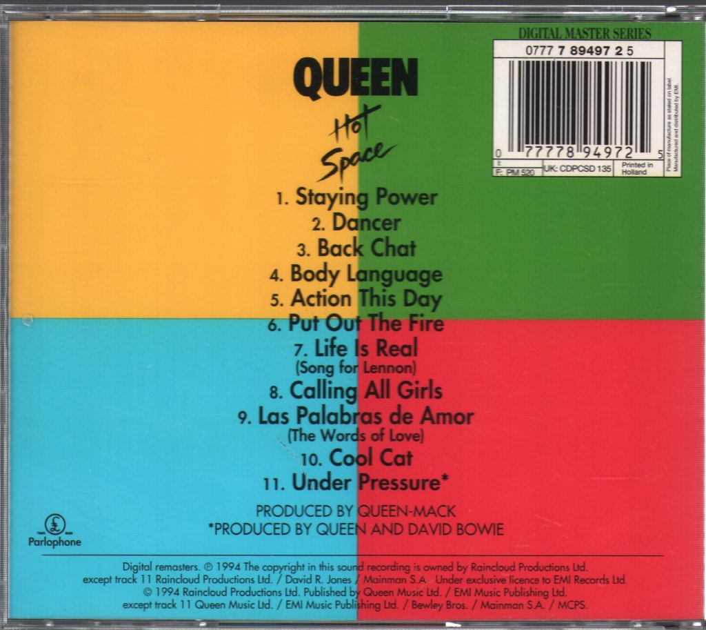 Queen - Hot Space - Cd