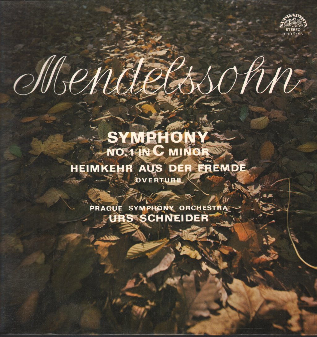 Prague Symphony Orchestra / Urs Schneider - Mendelssohn Symphony No.1 In C Minor / Heimer Aus Der Fremde Overture - Lp