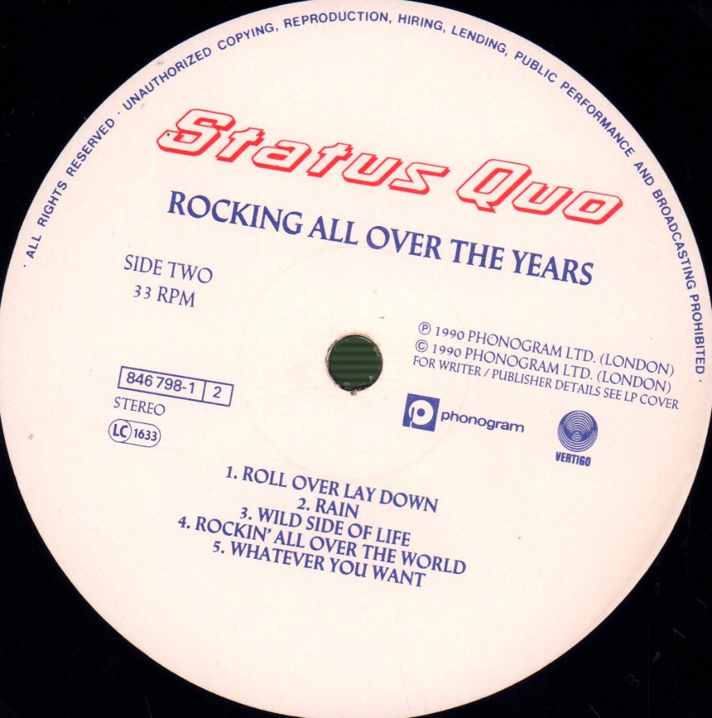 Status Quo - Rocking All Over The Years - Double Lp