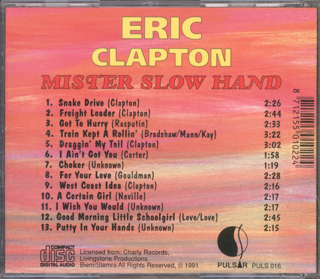 Eric Clapton - Mister Slowhand - Cd
