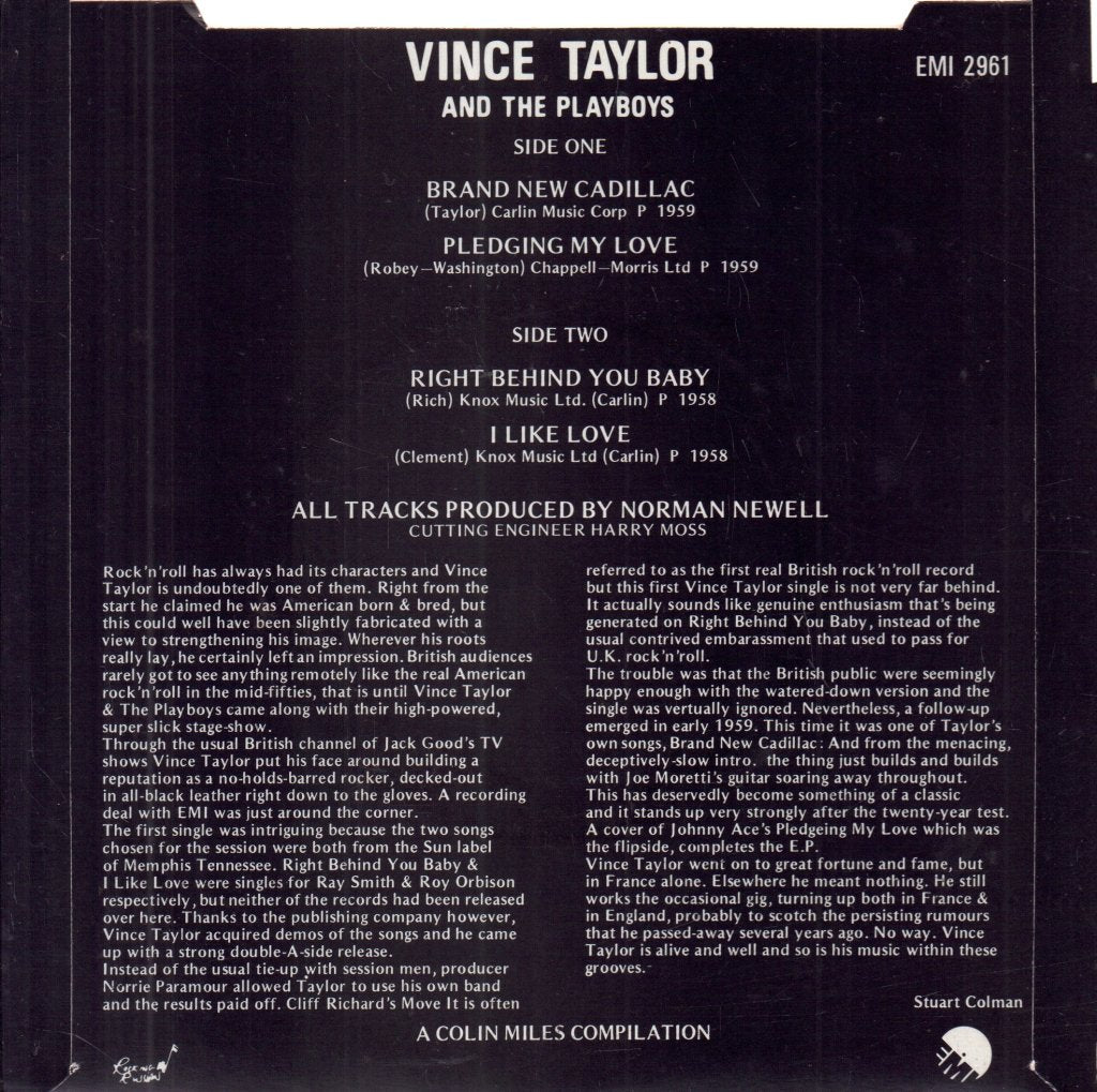 Vince Taylor And The Playboys - Brand New Cadillac - 7 Inch