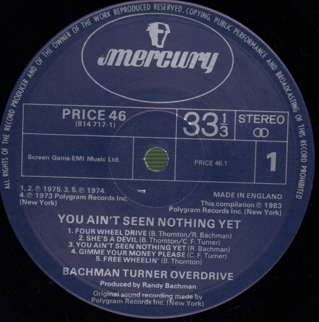 Bachman-Turner Overdrive - You Ain't Seen Nothing Yet - Lp