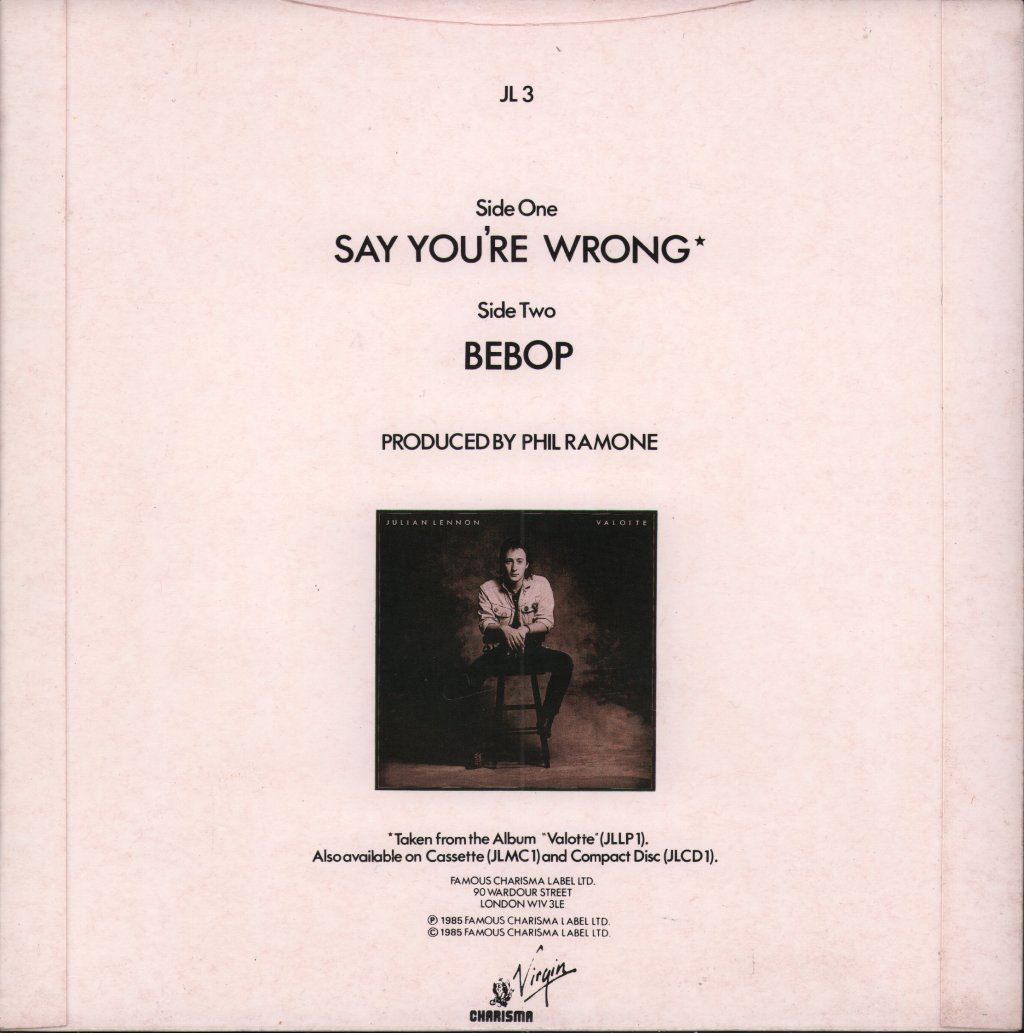 Julian Lennon - Say You're Wrong - 7 Inch