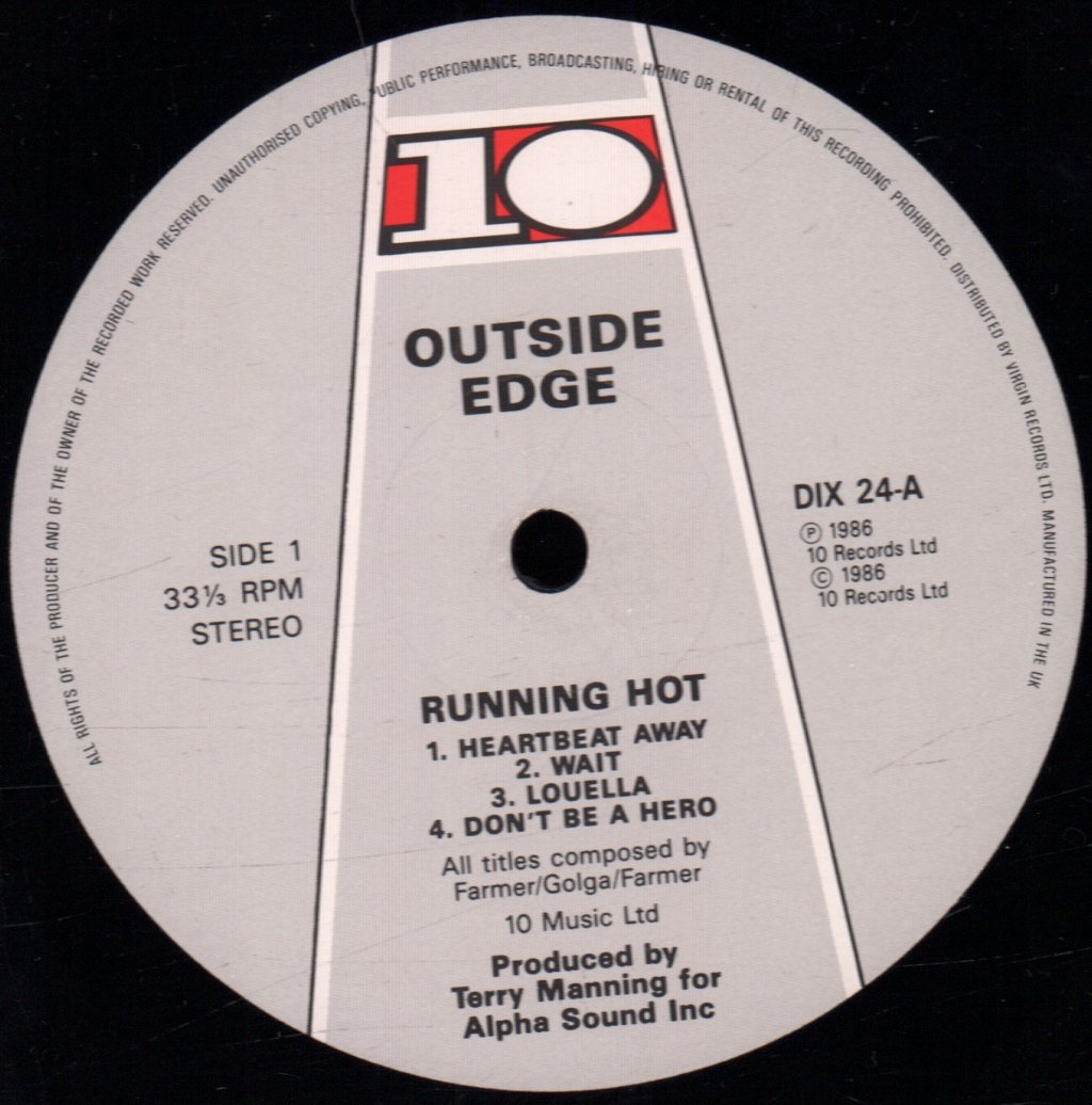 Outside Edge - Running Hot - Lp