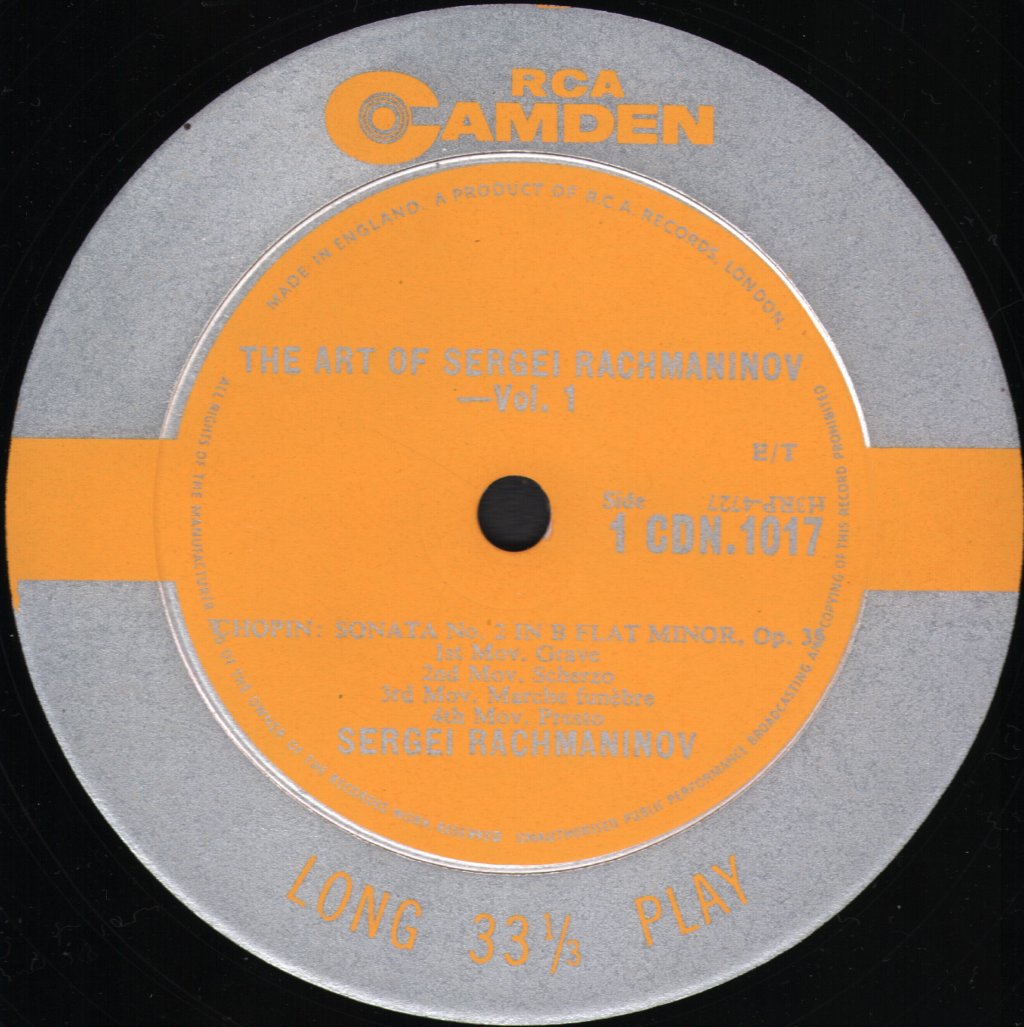 Sergei Rachmaninov - Art Of Vol 1 - Lp