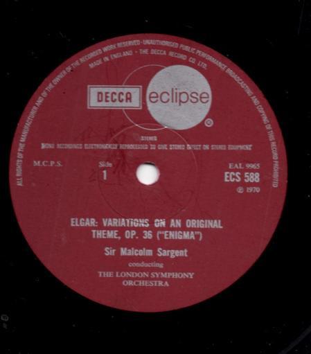 London Symphony Orchestra / new symphony orchestra of london - elgar enigma Variations Introduction And Allegro Serenade For Strings - Lp