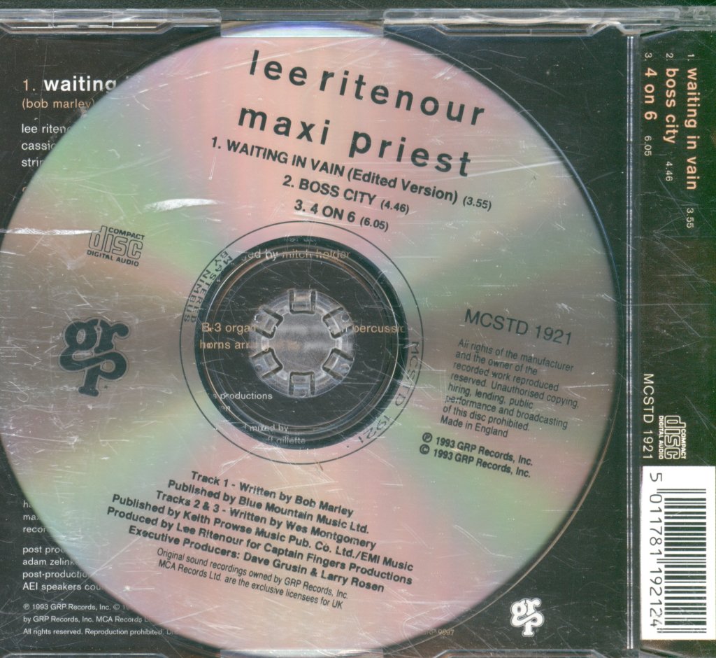 Lee Ritenour With Maxi Priest - Waiting In Vain - Cd