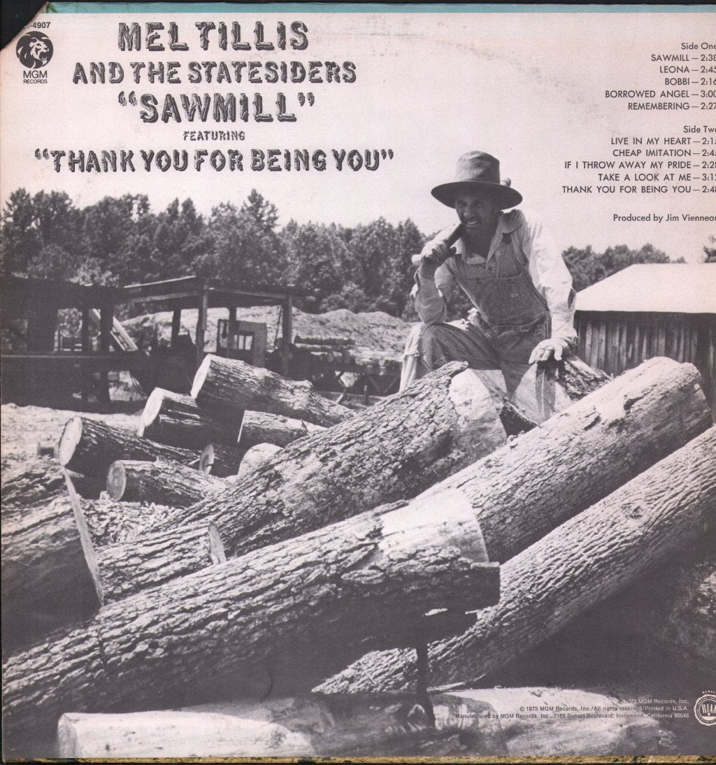 Mel Tillis And The Statesiders - Sawmill - Lp