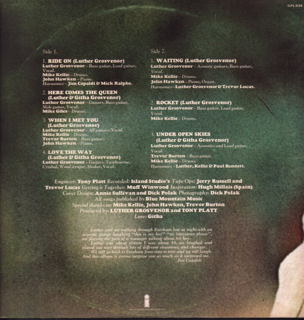 Luther Grosvenor - Under Open Skies - Lp