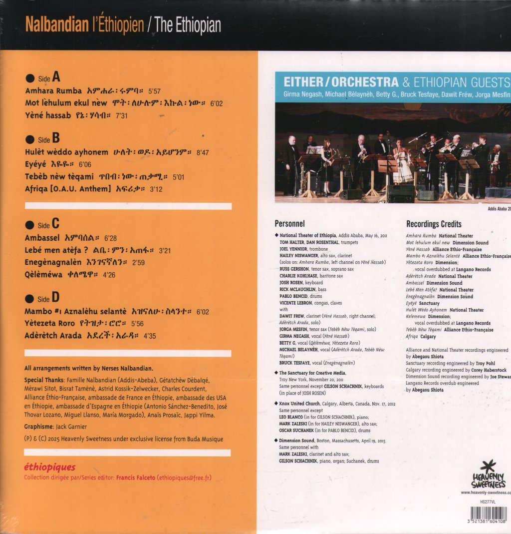 Nalbandian the Ethiopian and Either / Orchestra - Ethiopiques 32: Nalbandian the Ethiopian & Either / Orchestra - Double Lp