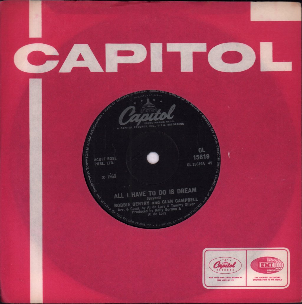 Bobbie Gentry And Glen Campbell - All I Have To Do Is Dream - 7 Inch