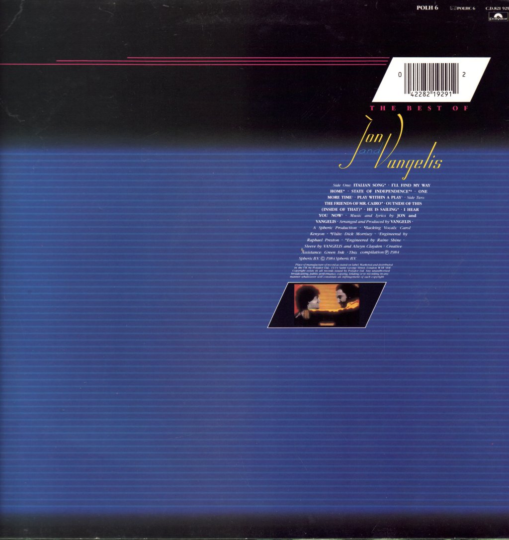 Jon And Vangelis - Best Of Jon And Vangelis - Lp