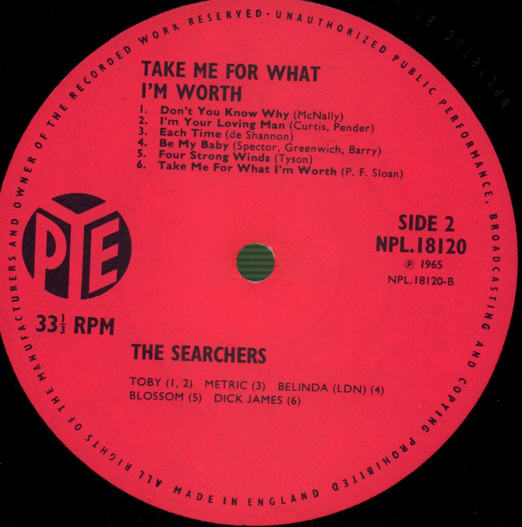 Searchers - Take Me For What I'm Worth - Lp