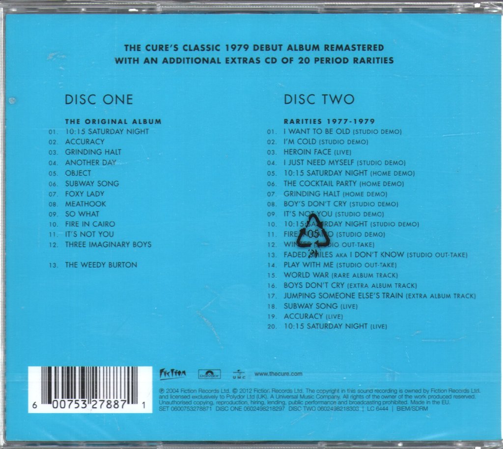 Cure - Three Imaginary Boys - Double Cd