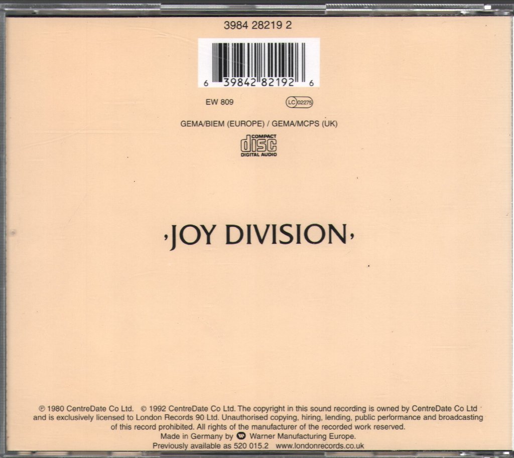 Joy Division - Closer - Cd
