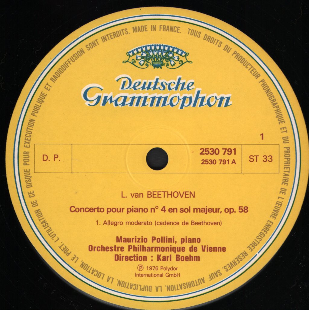 Maurizio Pollini / Karl Boehm / Orchestre Philharmonique De Vienne - Beethoven - Concerto Pour Piano No 4 - Lp