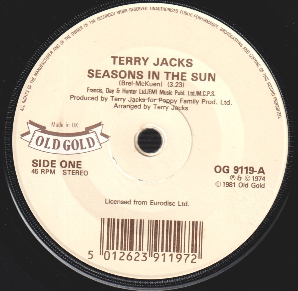 Terry Jacks - Seasons In The Sun - 7 Inch