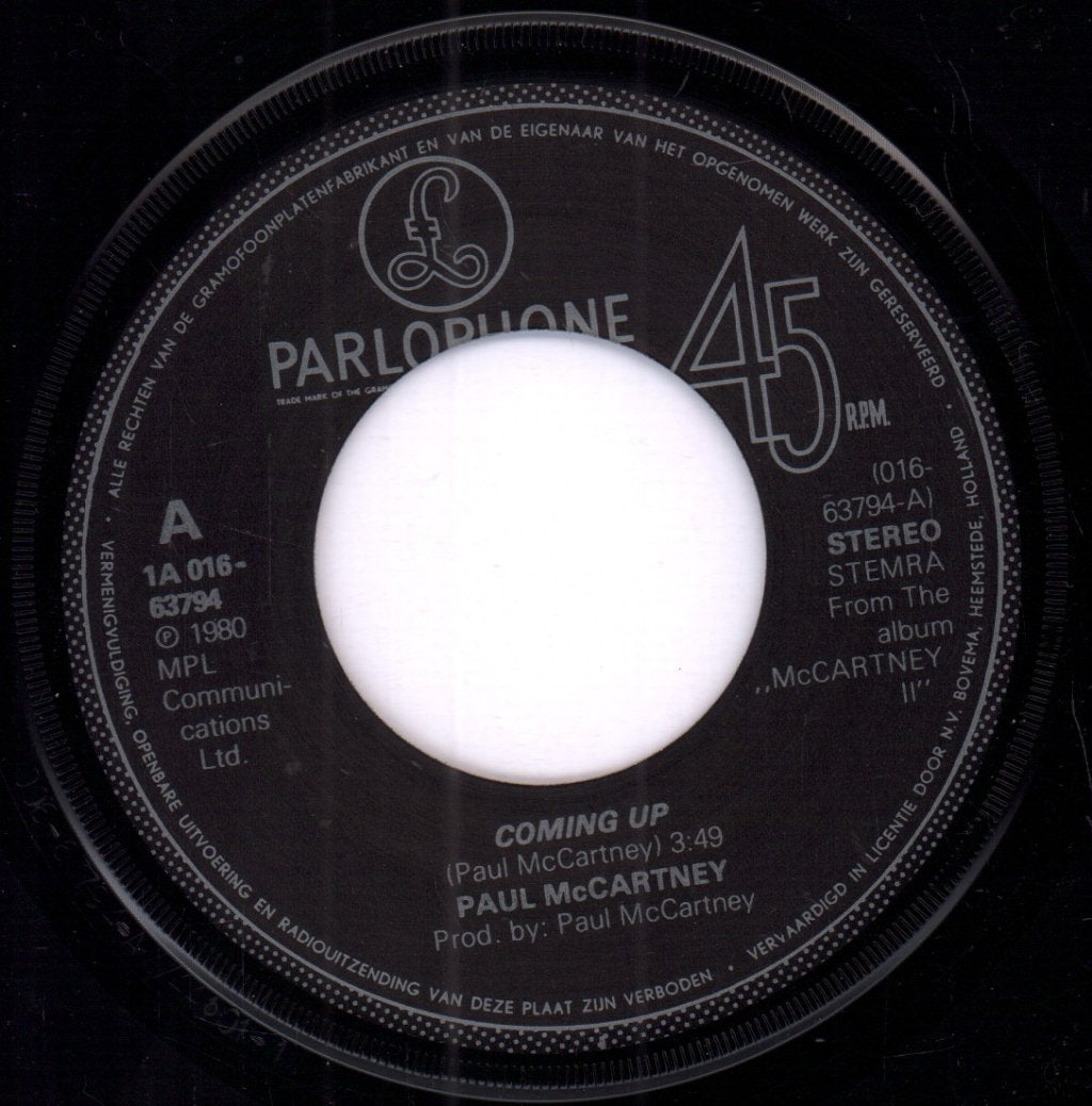 Paul McCartney - Coming Up - 7 Inch