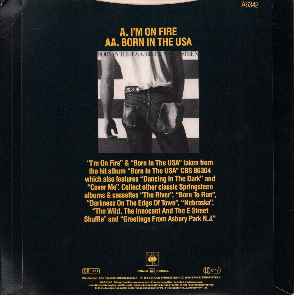 Bruce Springsteen - I'm On Fire / Born in the U.S.A. - 7 Inch