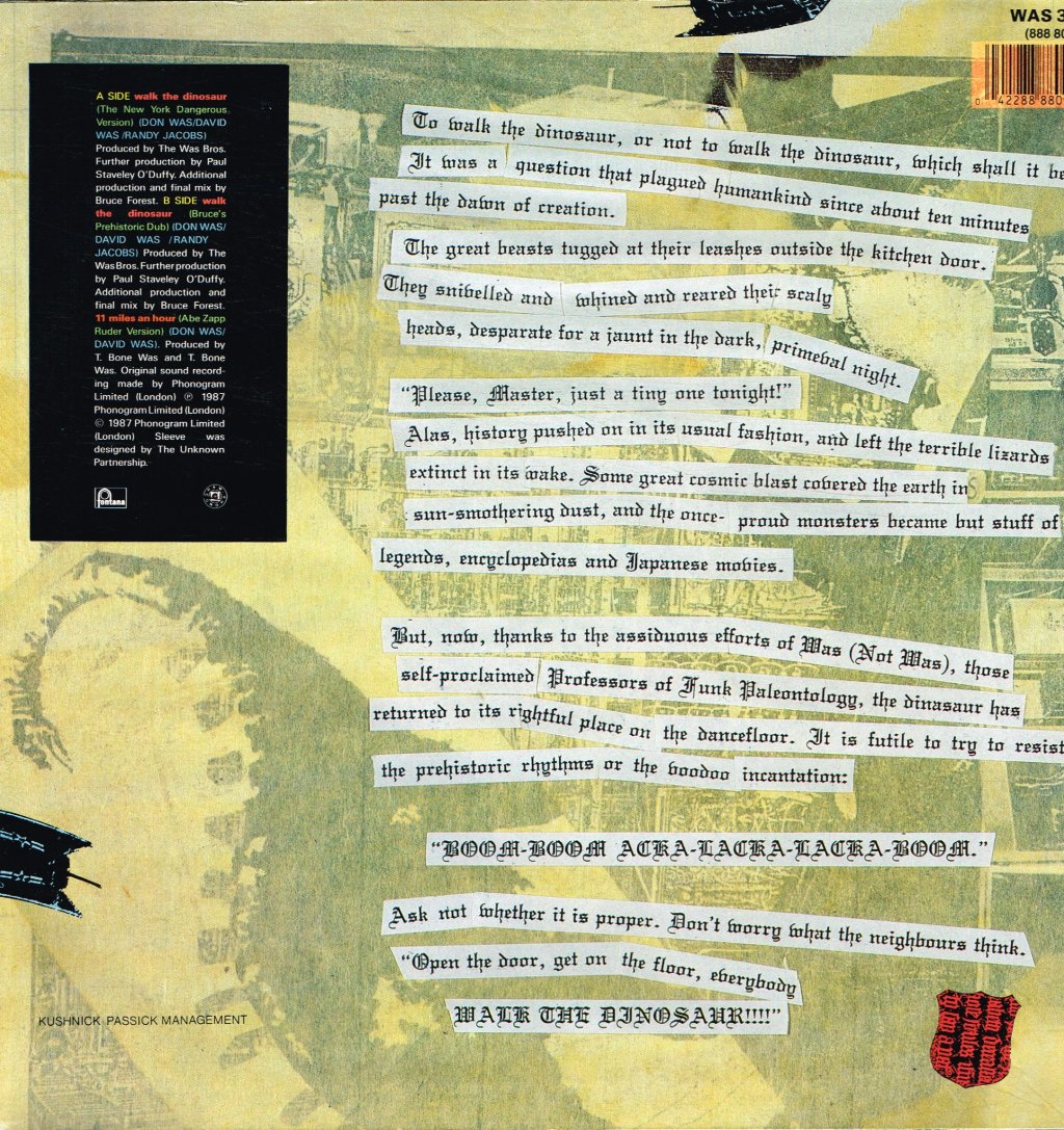 Was Not Was - Walk The Dinosaur - 12 Inch
