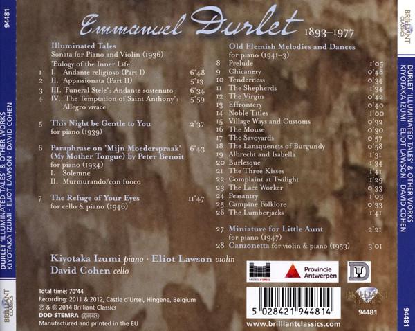 Kiyotaka Izumi, Eliot Lawson, David Cohen - durlet illuminated tales and other works - Cd