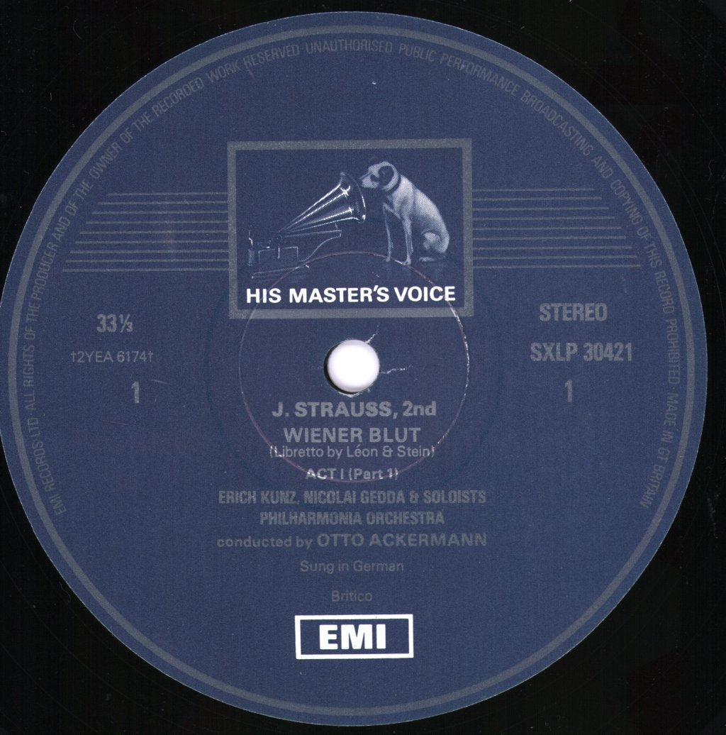 Elisabeth Schwarzkopf / Nicolai Gedda / Otto Ackermann / Philharmonia Orchestra - Johann Strauss - Wiener Blut - Vienna Blood Complete - Double Lp