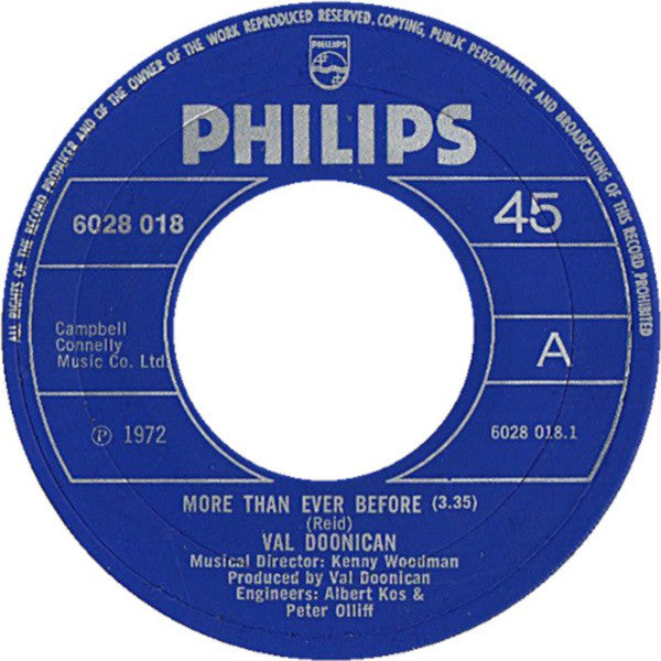Val Doonican - More Than Ever Before - 7 Inch