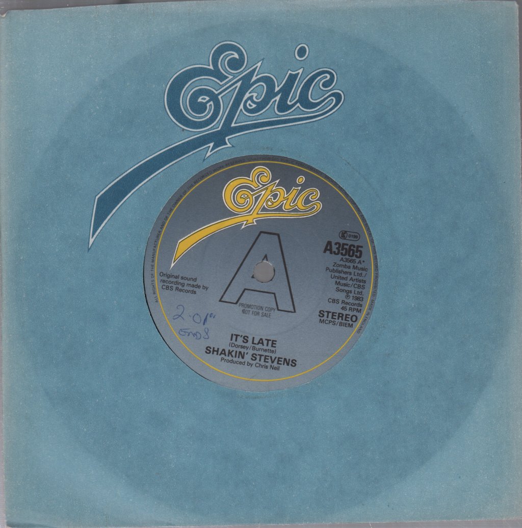 Shakin Stevens - It's Late - 7 Inch