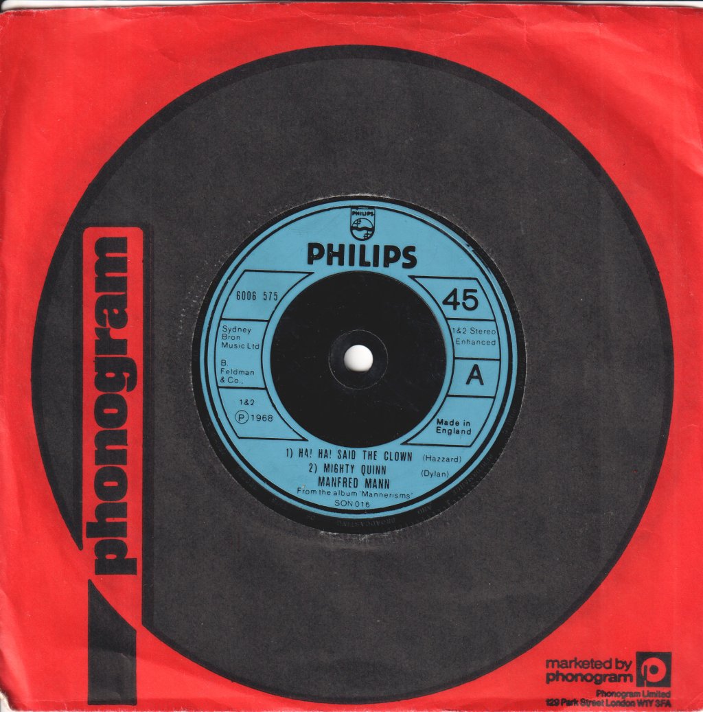 Manfred Mann - Ha Ha Said The Clown - 7 Inch