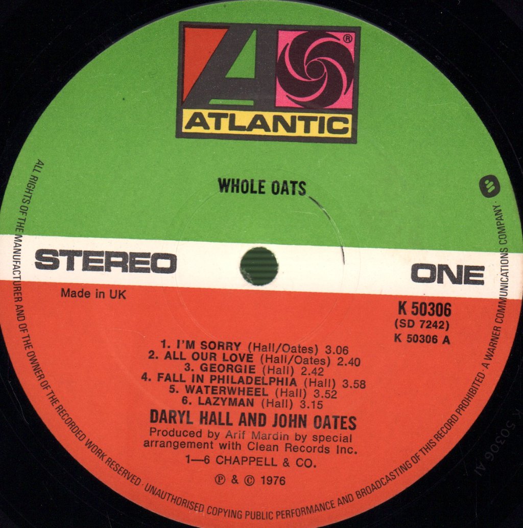 Daryl Hall And John Oates - Whole Oats - Lp