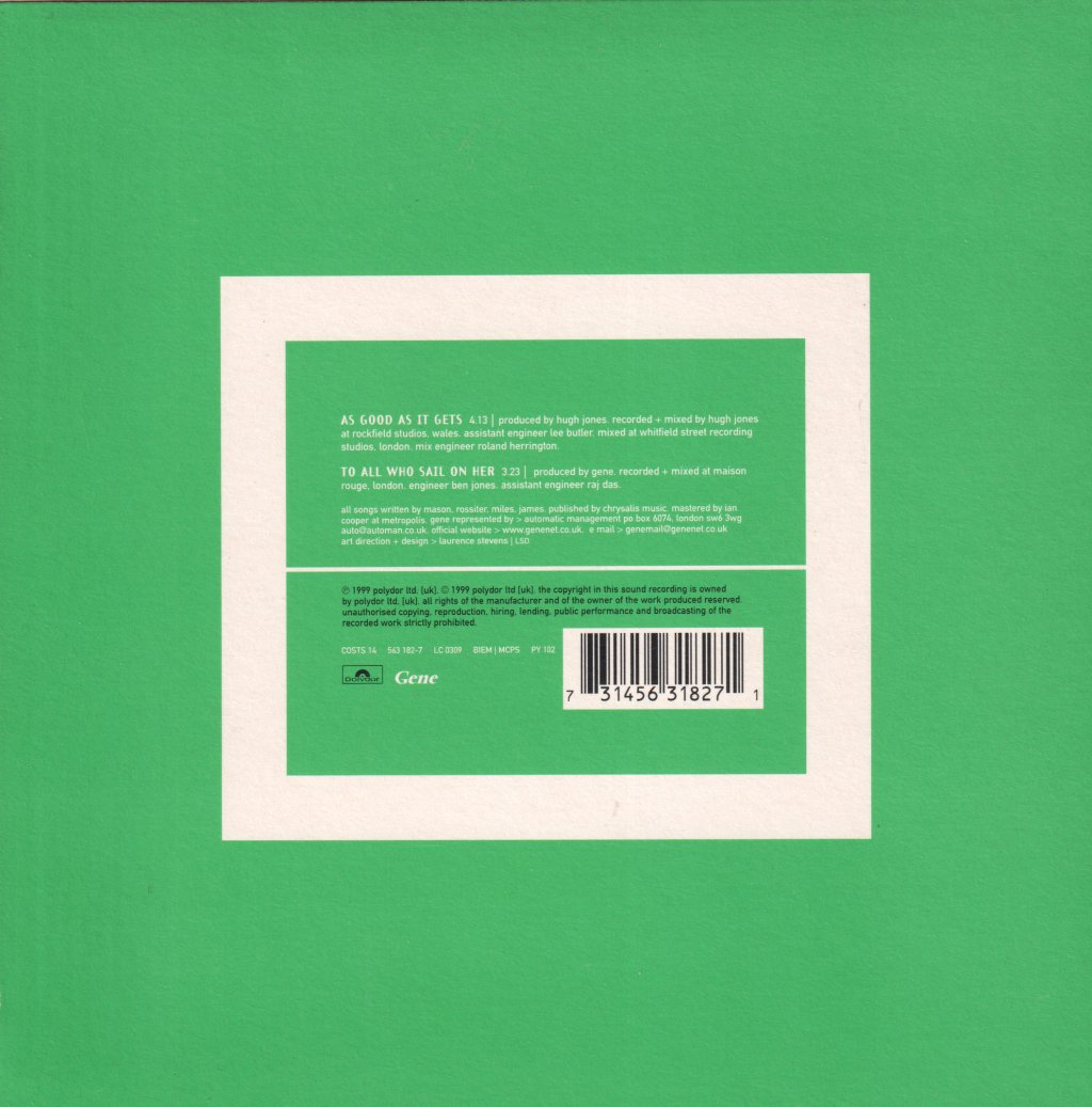 Gene - As Good As It Gets - 7 Inch
